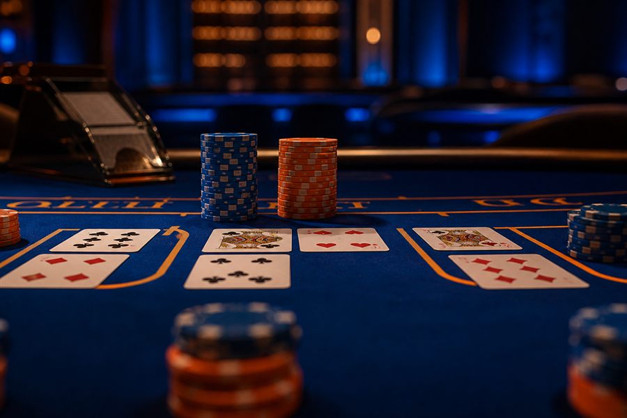 Krupiérka s kartami - baccarat live
